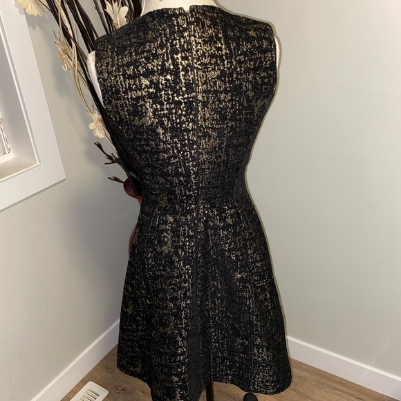 VERA Moda Black & Gold Holiday Mini Dress Size 36 Small - Picture 3 of 5
